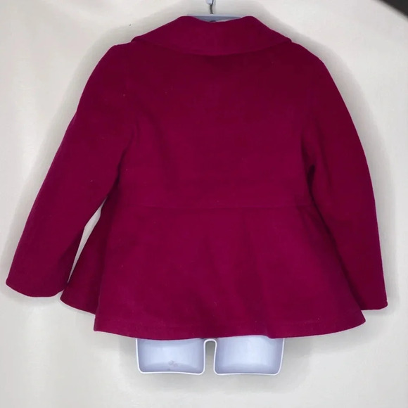 Sterlingwear of Boston girls magenta wool blend pea coat Sz 4 NWT - Picture 2 of 4